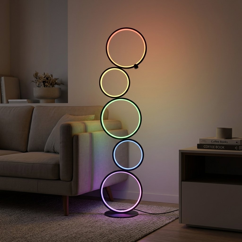 Nordic Ring Floor Lamp — RGB lifestyle scene