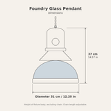 Foundry Glass Pendant — dimensions diagram