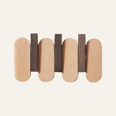 Aspen Slat Coat Rack — Beech & Walnut 24 cm