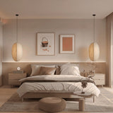 Kumo Linen Pendant — bedroom lifestyle