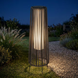 Havana Woven Floor Lantern — garden path at night