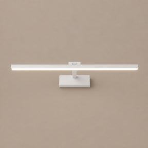 Pivot Vanity Light Bar in white, slim 23.6 in LED mirror light on a taupe wall
