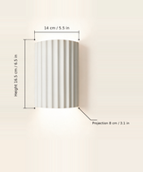 Ribbed Resin Wall Sconce — dimensions