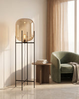 Nimbus Glass Floor Lamp — Amber lifestyle, reading nook