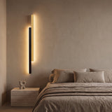 Vertical Strip Wall Sconce — Black+Gold, bedroom