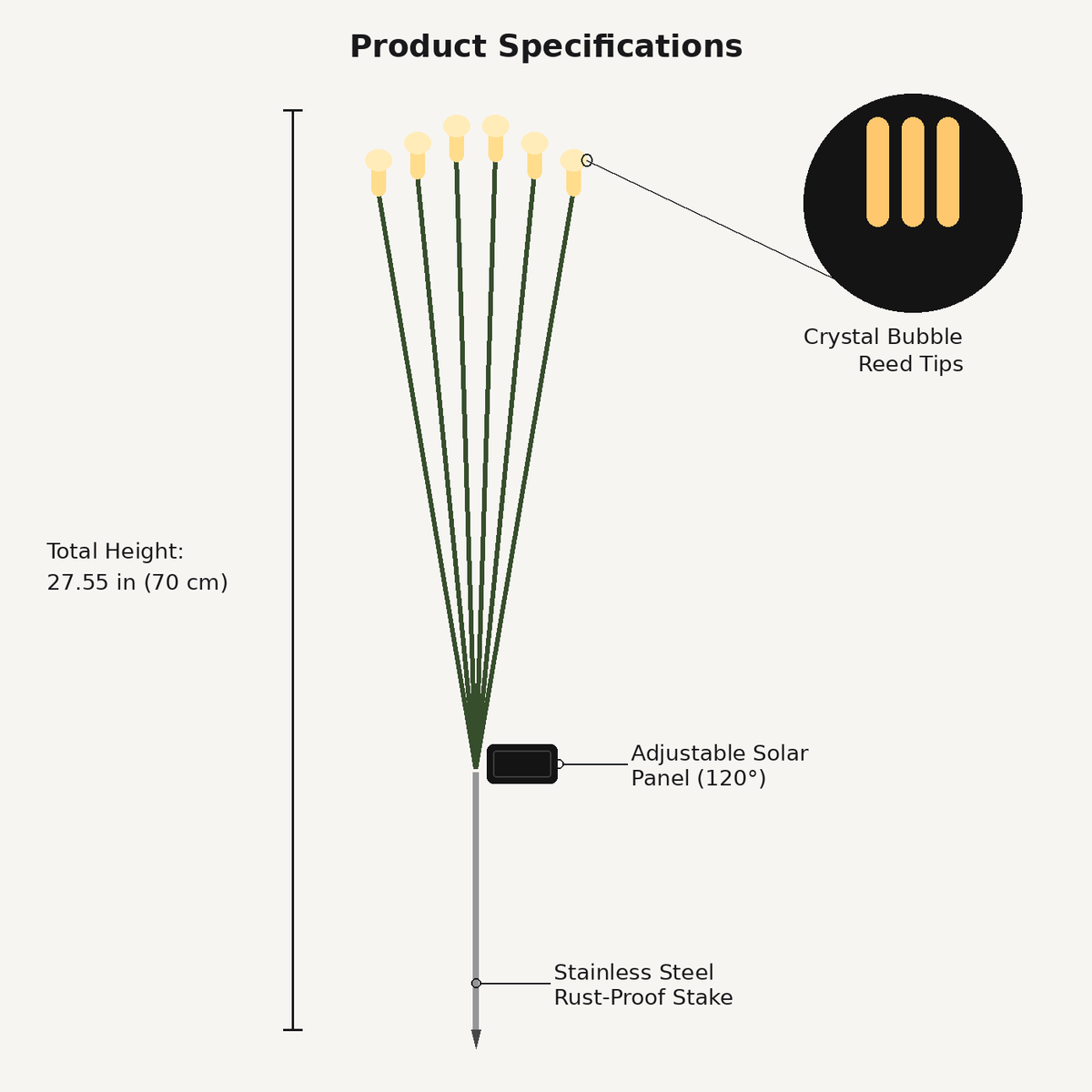 Vega Solar Path Light — dimensions and specifications