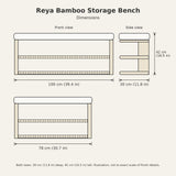 Reya Bamboo Storage Bench - dimensions diagram
