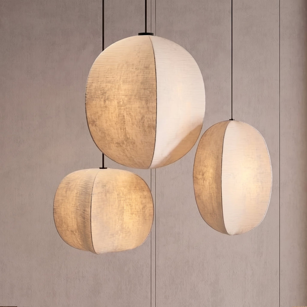 Kumo Linen Pendant — living room lifestyle