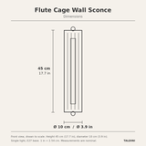 Flute Cage Wall Sconce — dimensions diagram