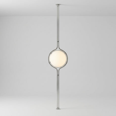 Chrome Globe Column Lamp — studio view, ivory globe on chrome double-rod frame