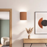 Ribbed Resin Wall Sconce — lifestyle, Orange entryway
