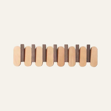 Aspen Slat Coat Rack — Beech & Walnut 50 cm