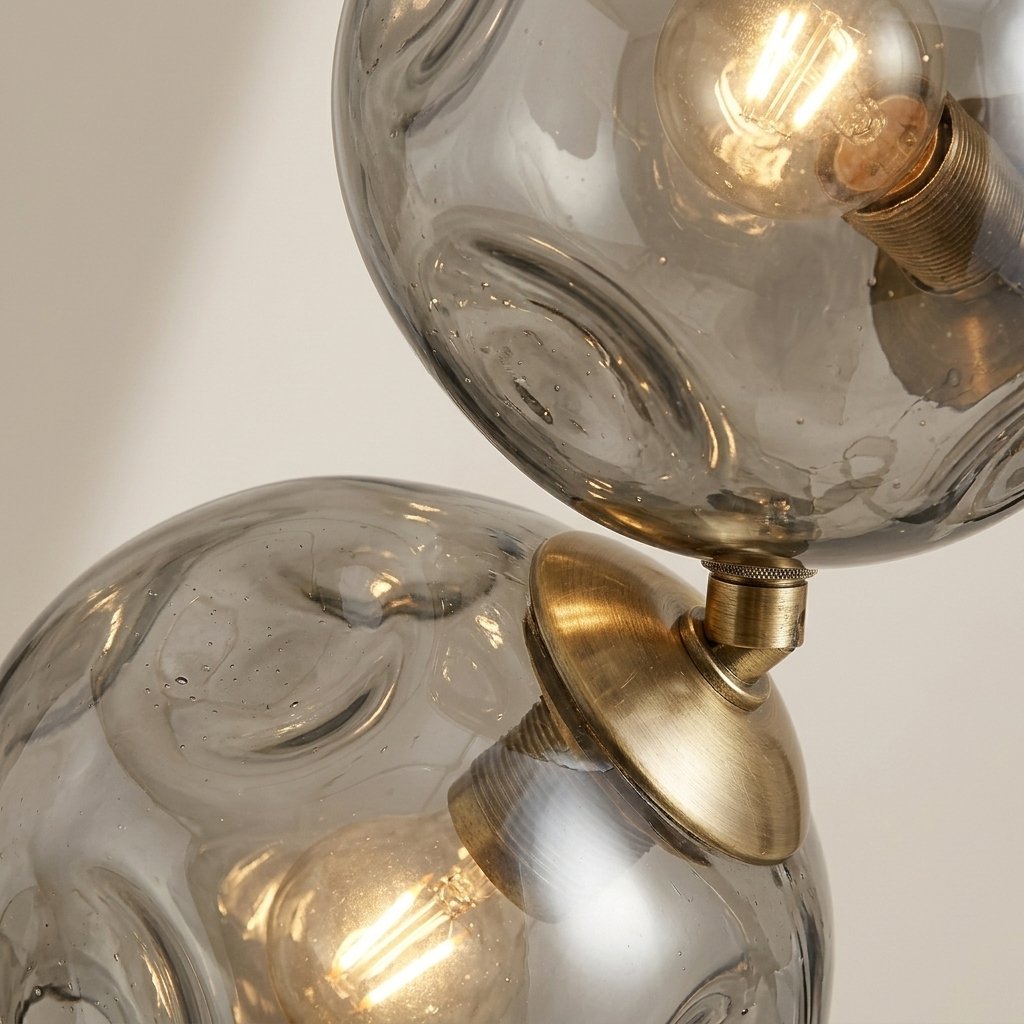 Auralis Glass Floor Lamp — Smoky Gray glass texture detail