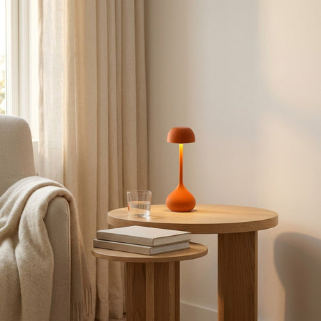 Droplet Cordless Table Lamp — Peel Orange in a living space