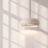 Ithaca Travertine Pendant — sunlit lifestyle