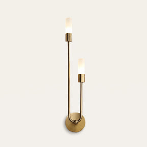 Dual Glow Wall Sconce - gold finish, left orientation, warm glow