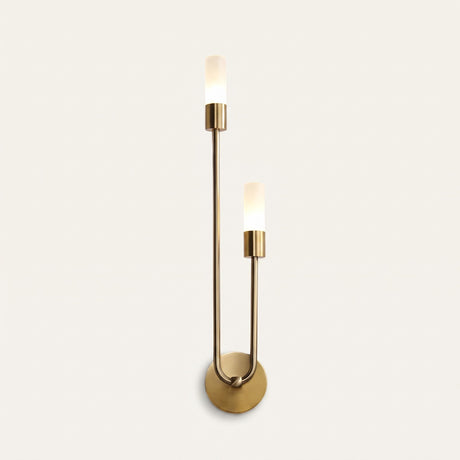 Dual Glow Wall Sconce - gold finish, left orientation, warm glow