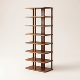 Spire Shoe Tower — hero, Walnut 8-tier Full
