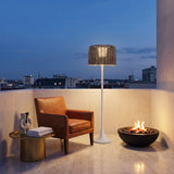 Willow Solar Floor Lamp — lifestyle, rooftop terrace