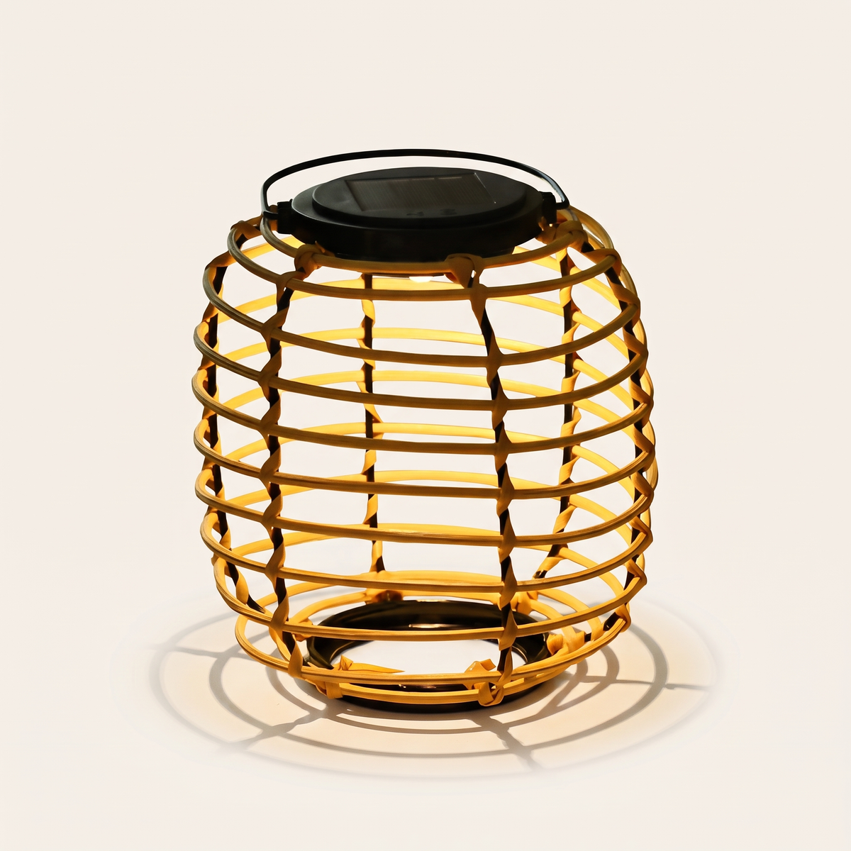Woven Solar Lantern — Sparse Rattan hero