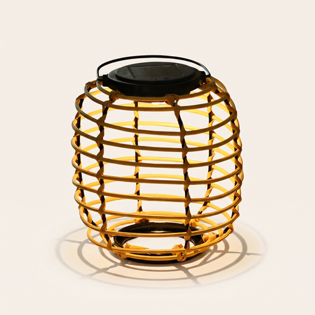 Woven Solar Lantern — Sparse Rattan hero