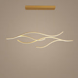 Waves Linear Pendant — Gold, 47.2 in, studio view