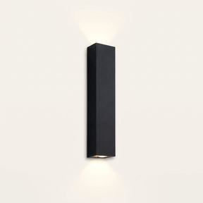 Slab Outdoor Wall Light — slim black rectangular up-and-down wall sconce in Warm White