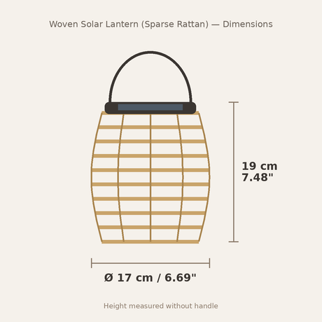 Woven Solar Lantern — Sparse Rattan dimensions