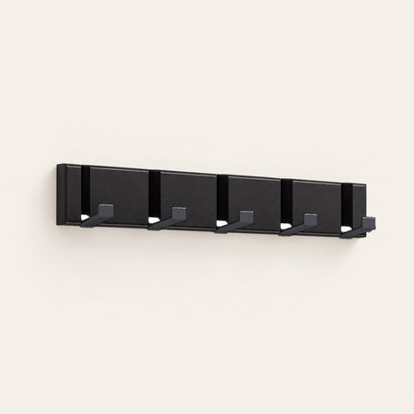 Foldable Hook Rack — All black, 5 hooks