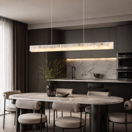 Lustra Marble Linear Pendant — modern dining lifestyle