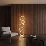 Nordic Ring Floor Lamp — White living room lifestyle