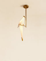 Origami Crane Accent Light — single-head long rod pendant