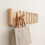 Orlo Piano Key Coat Rack — Beech Wood with a canvas tote