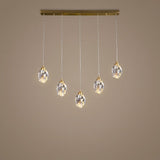 Facet Brass Crystal Pendant — Rectangle 5-Light studio