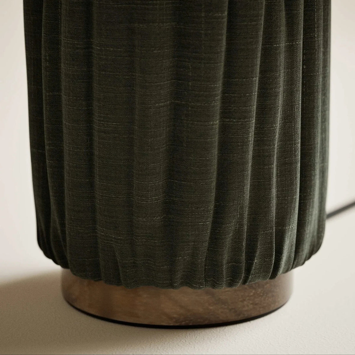 Plisse Fabric Table Lamp — base detail
