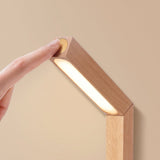 Linea Wood Strip Lamp — touch button detail