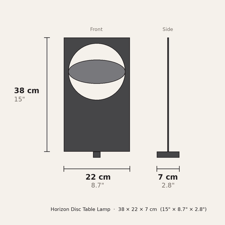 Horizon Disc Table Lamp — dimensions diagram