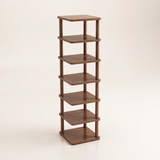 Spire Shoe Tower — hero, Walnut 7-tier Half