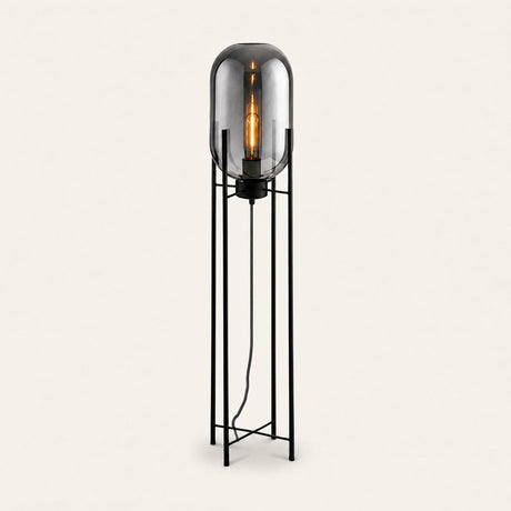 Nimbus Glass Floor Lamp — 140cm (35cm shade), Smoke Gray