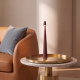 Spire Cone Table Lamp — Wine Red, side table lifestyle scene