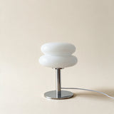 Amara Chrome & Glass Table Lamp — White hero