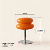 Amara Chrome & Glass Table Lamp — dimensions diagram