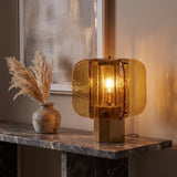 Amber Glass Table Lamp — console lifestyle