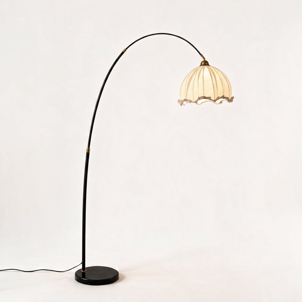 Arden Arc Floor Lamp — Black & White hero