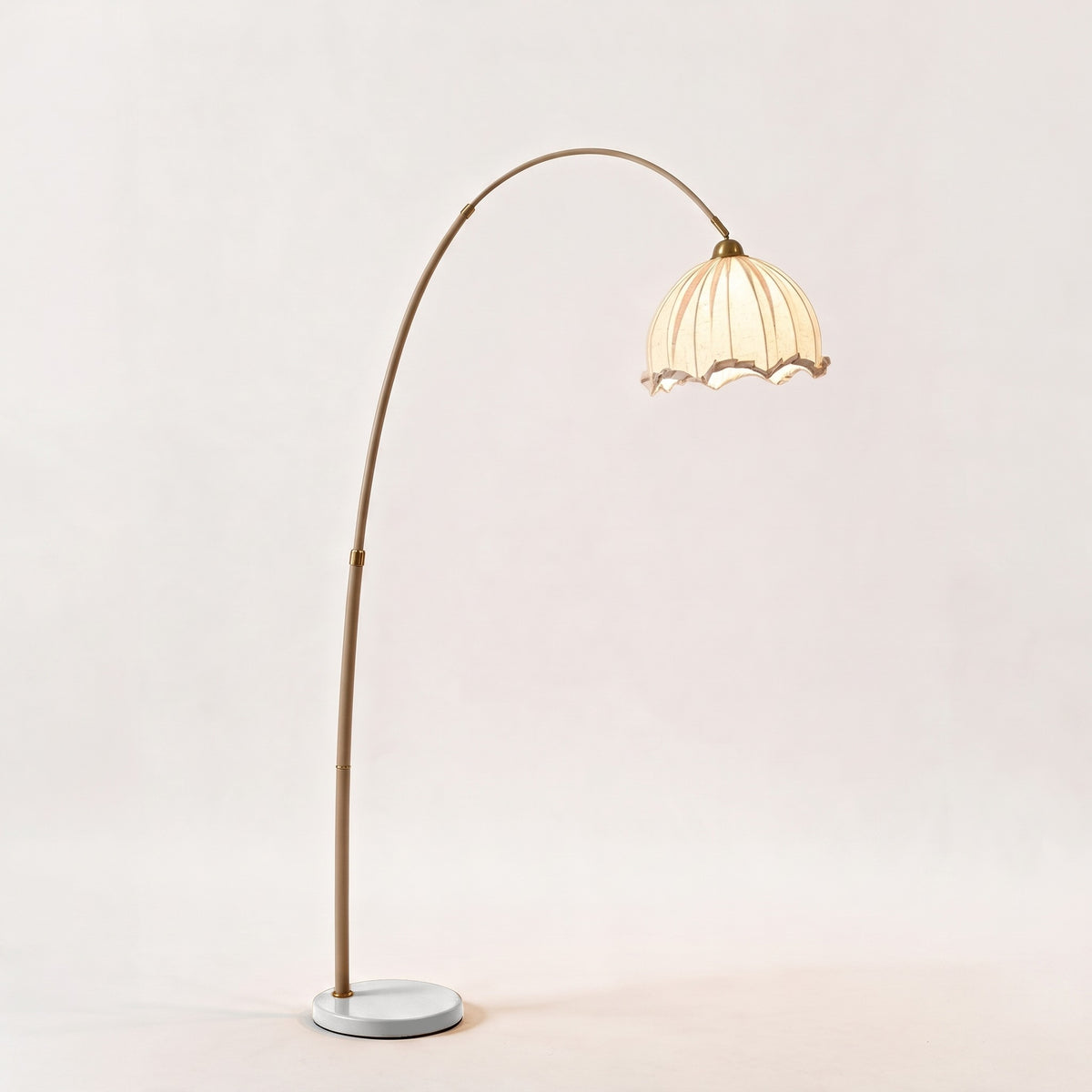 Arden Arc Floor Lamp — Beige & White hero