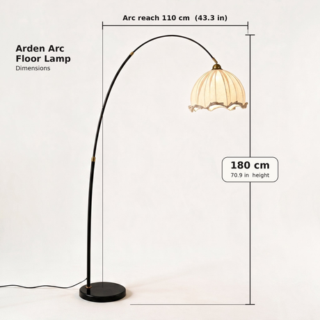 Arden Arc Floor Lamp — dimensions diagram