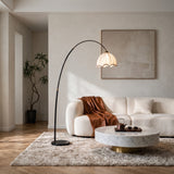 Arden Arc Floor Lamp — Black & White, living room