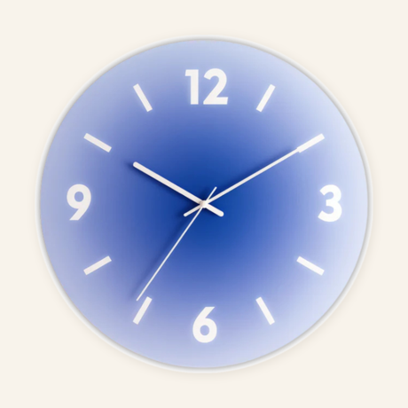 Aurora Gradient Wall Clock - Blue with numerals