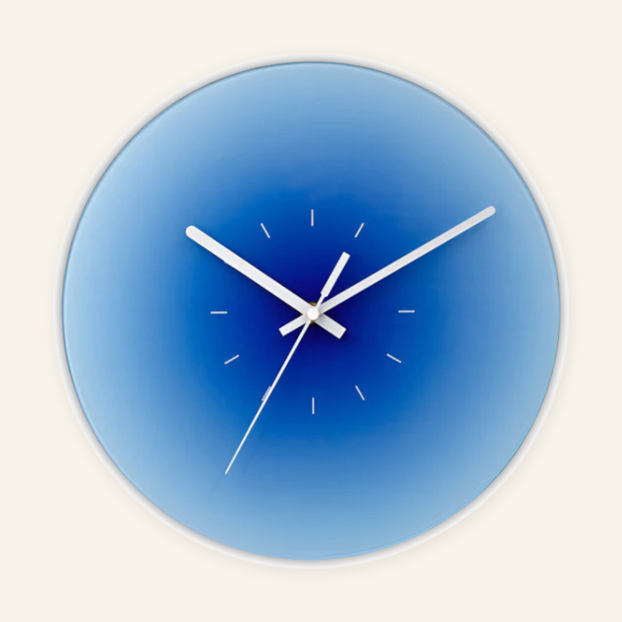 Aurora Gradient Wall Clock - Blue with line markers