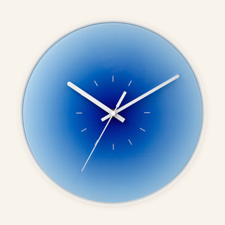 Aurora Gradient Wall Clock - Blue with line markers